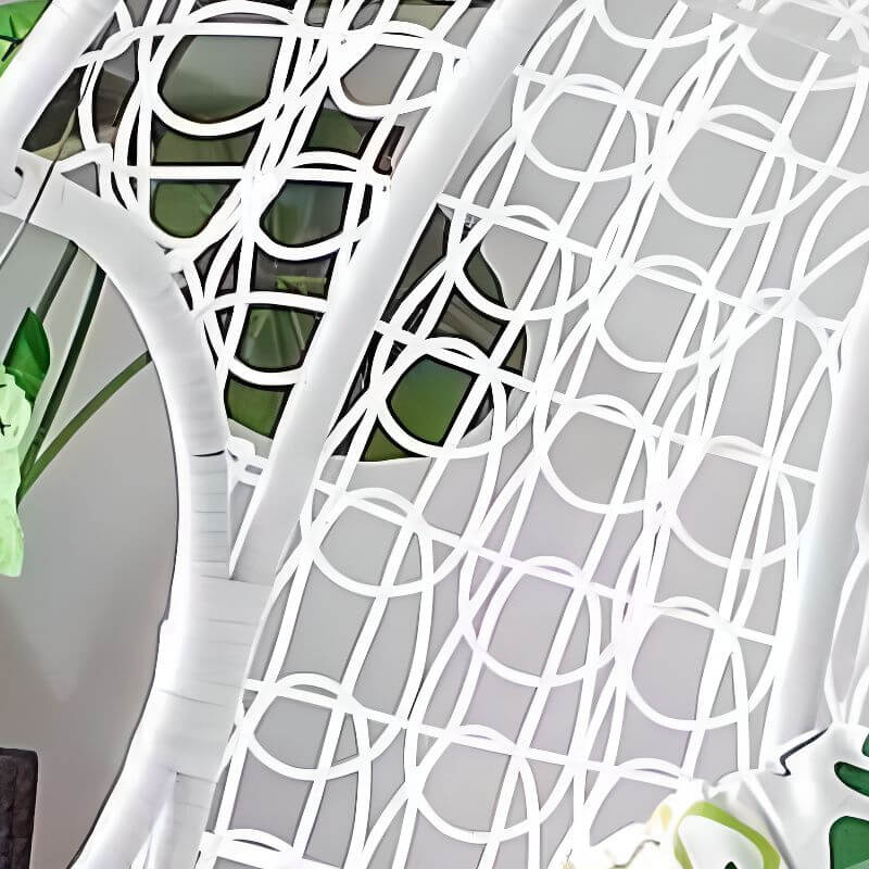 Two-seater metal porch swing egg chair with stand, cushions, and chain included