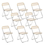 Scandinavian style dining chair with silver metal legs and plastic acrylic seat