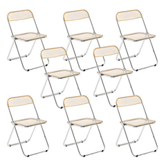 Scandinavian Style Silver Metal Leg Plastic & Acrylic Side Chair Dining Chairs