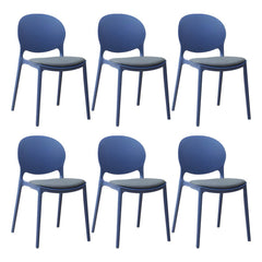 Scandinavian Plastic Dining Chair Open Back Side Chair with 4 Legs for Home Use Dining Chairs