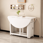 Solid wood folding dining set with smooth surface, easy mobility, and stable design