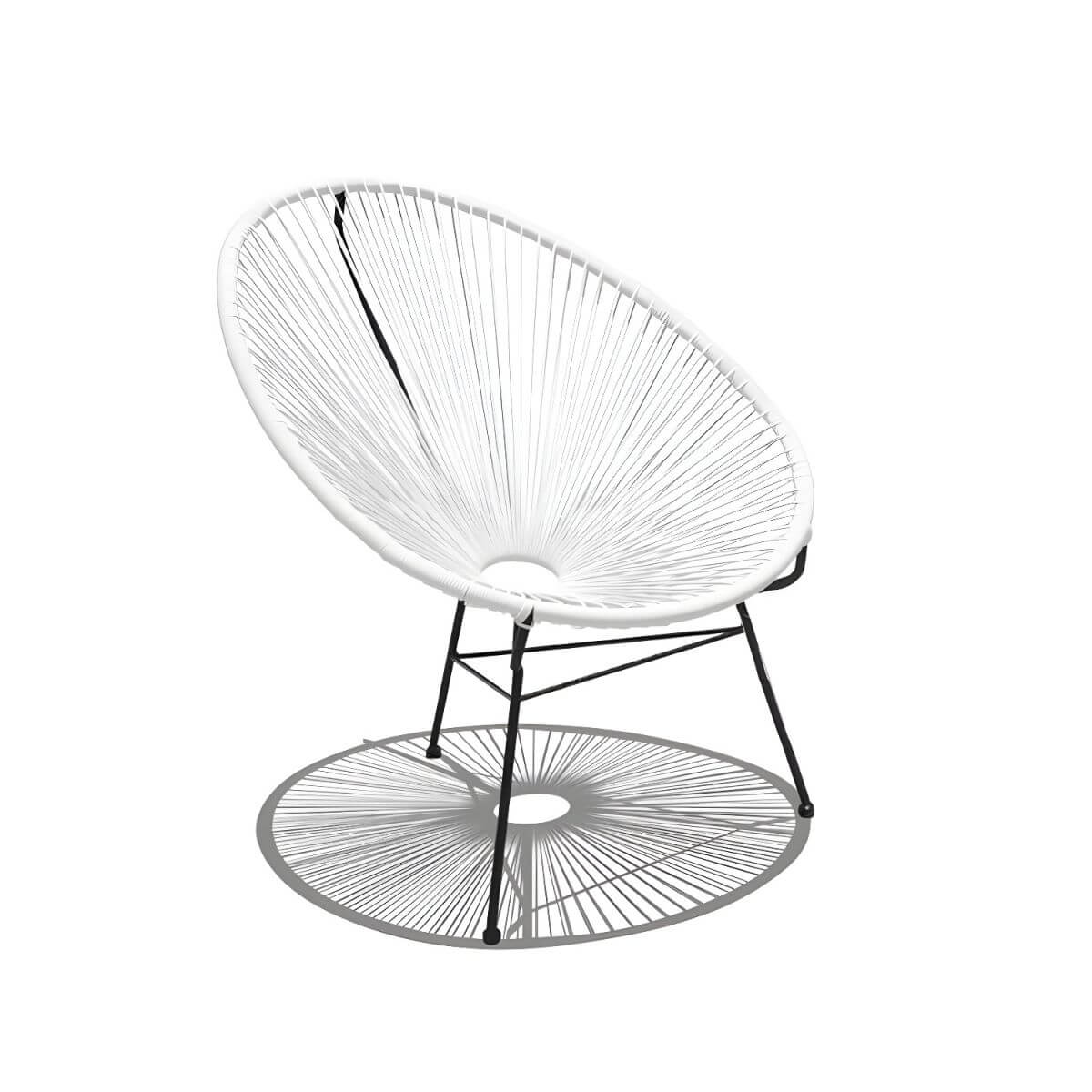 Armless Papasan accent chair for living room with 31.49" L x 37.40" W x 37.40" H dimensions