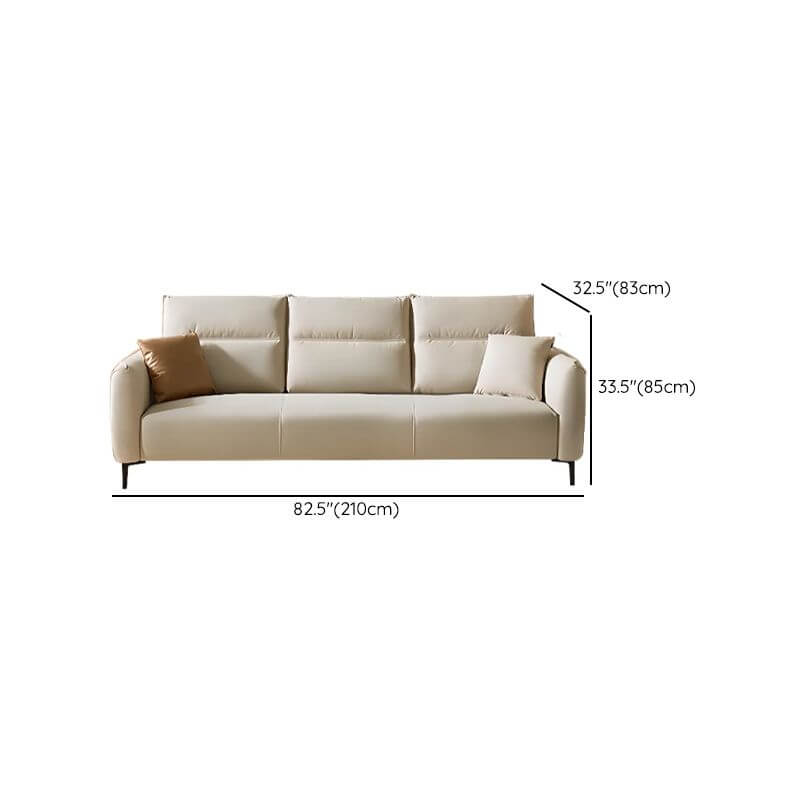Straight sofa recliner with left-hand facing and round arms, made of polyester blend fabric