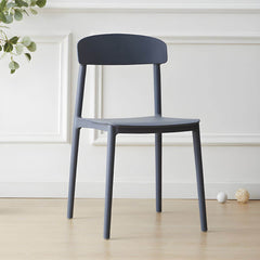 Scandinavian Style Plastic & Acrylic Kitchen & Dining Chair with Low Back Dining Chairs