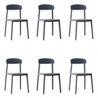 Scandinavian style low back kitchen and dining chair made of plastic and acrylic