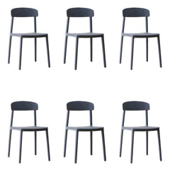 Scandinavian Style Plastic & Acrylic Kitchen & Dining Chair with Low Back Dining Chairs