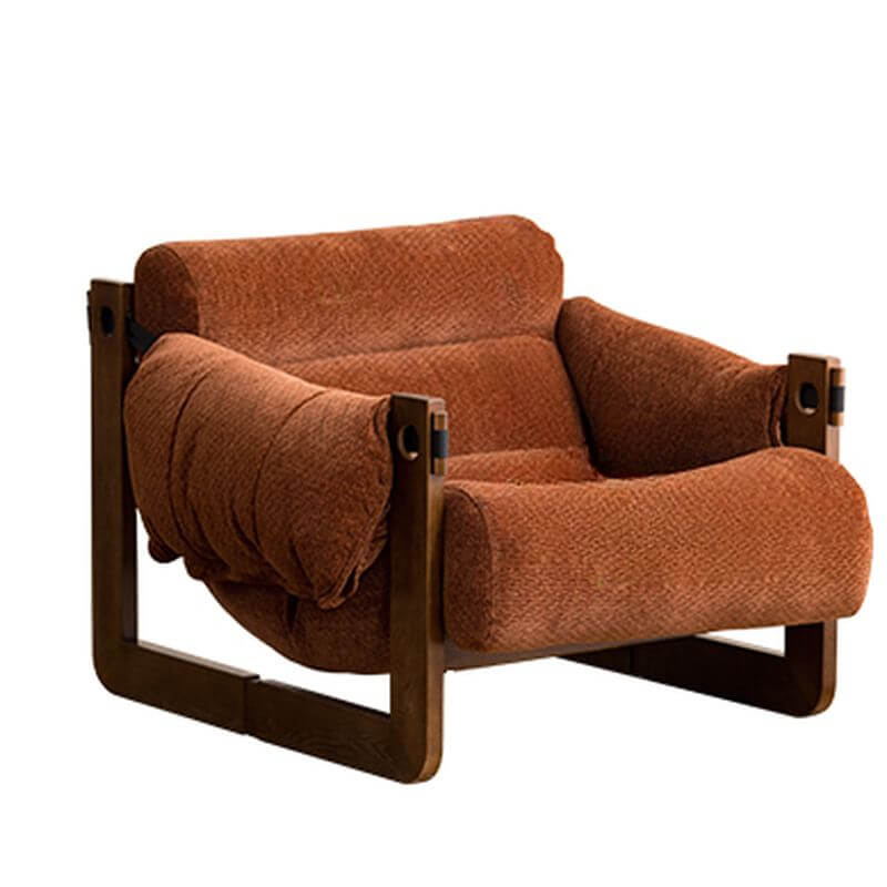 Accent arm chair with fixed back and armrest, available in solid color, striped, and floral patterns