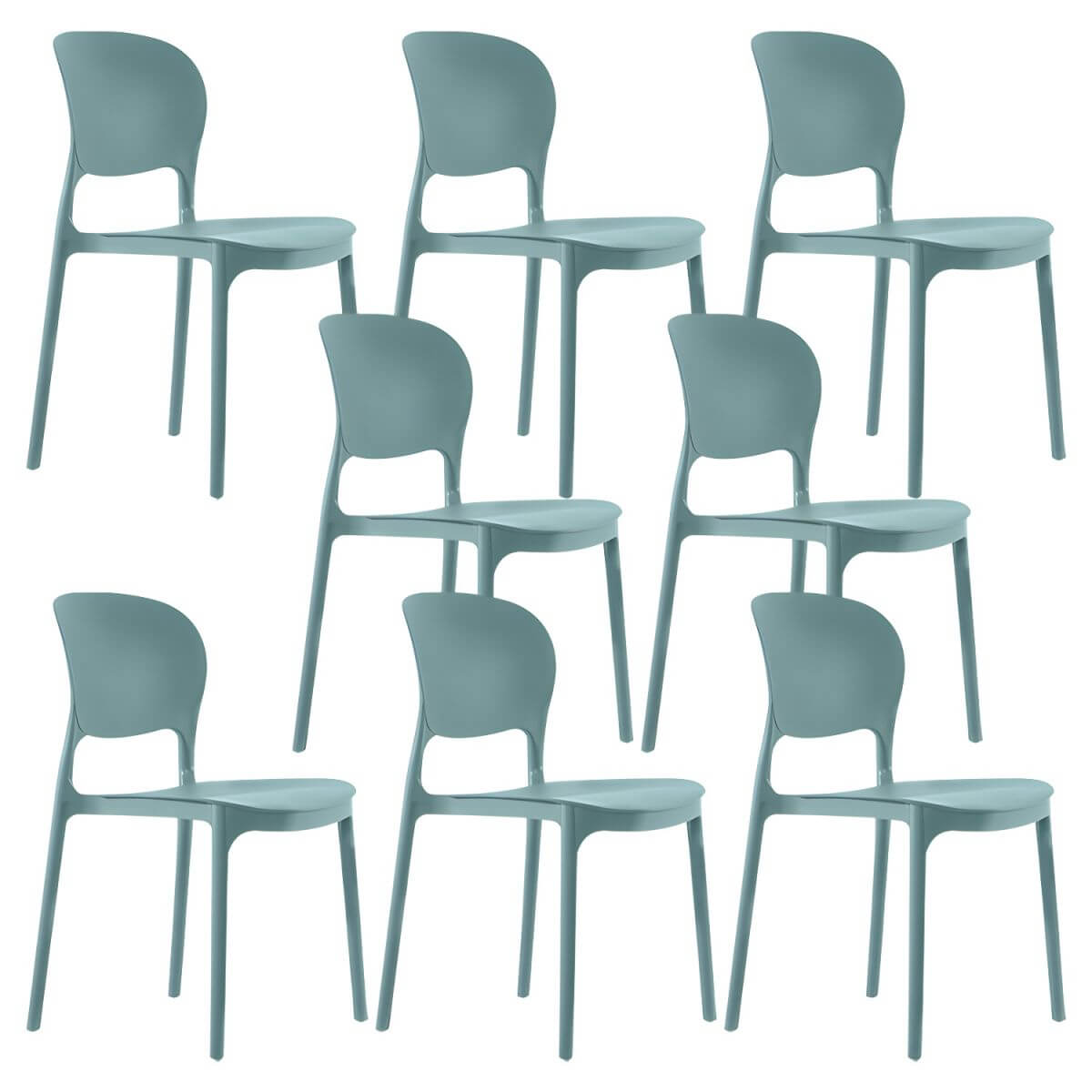 Stackable modern side chair with low back made of plastic and acrylic, perfect for contemporary dining