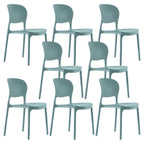 Stackable modern side chair with low back made of plastic and acrylic, perfect for contemporary dining