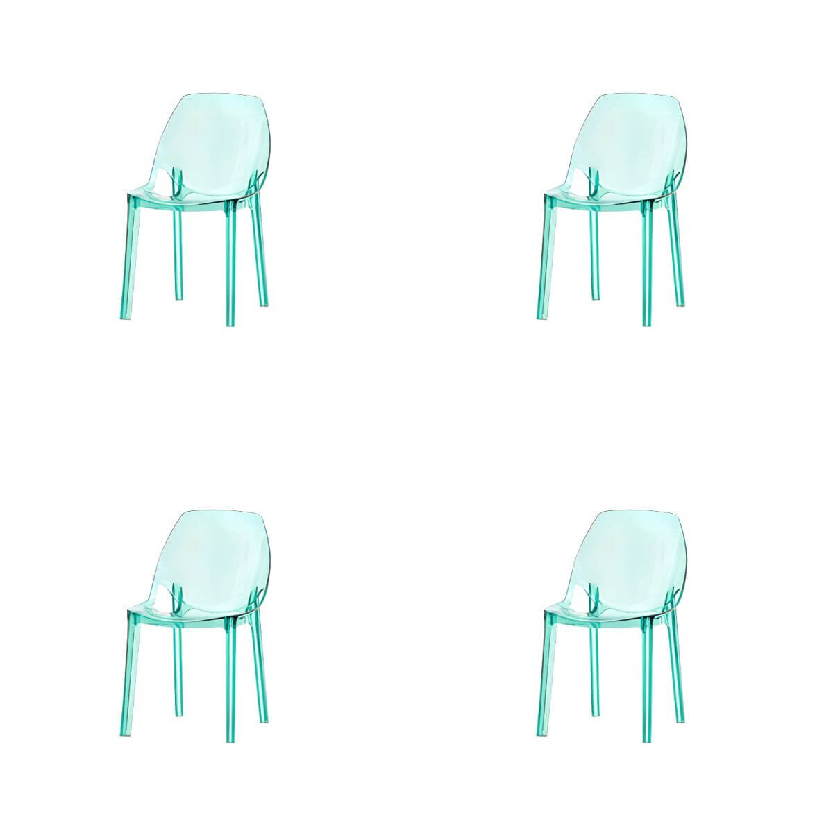 Armless acrylic side Parsons dining chair for indoor home use