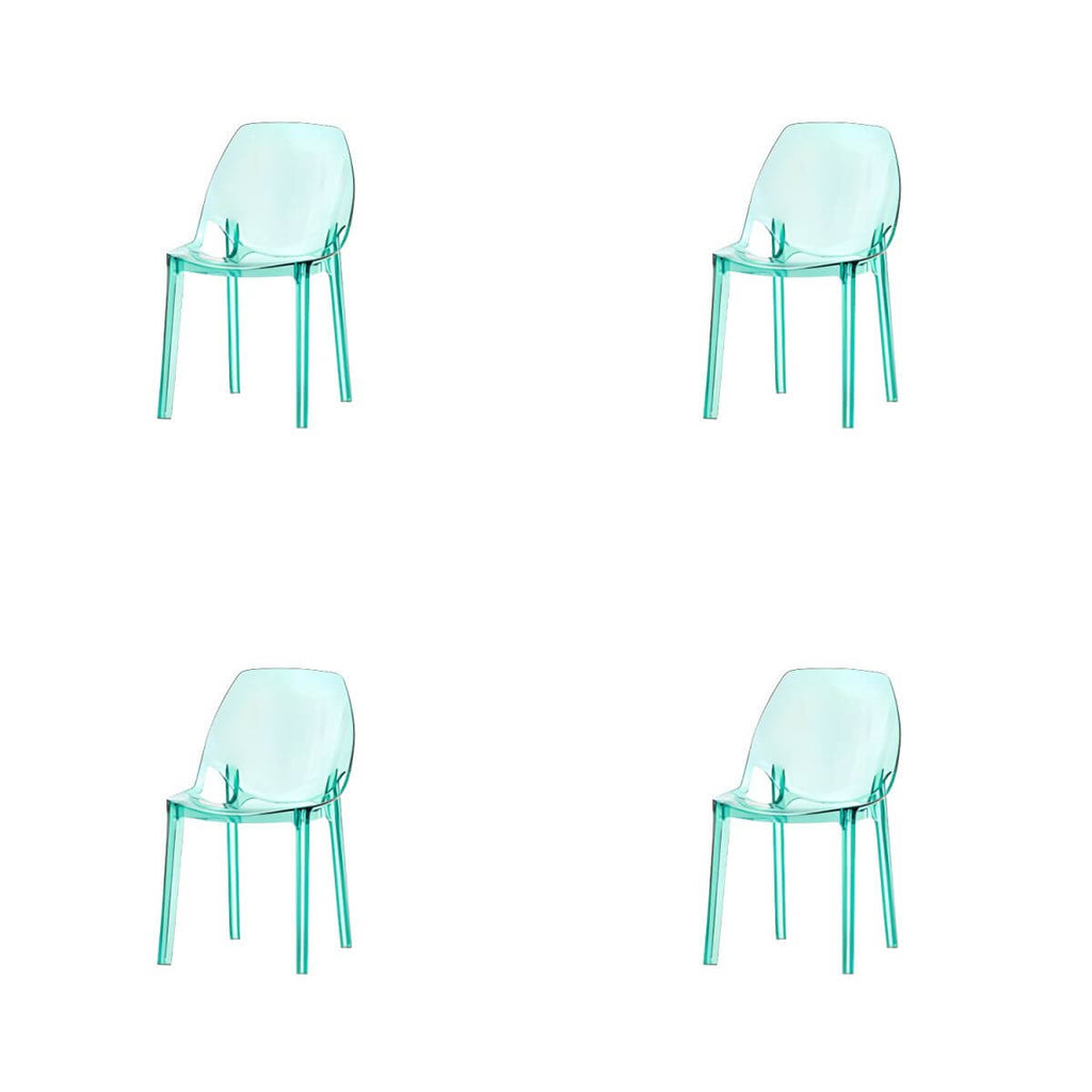 Armless acrylic side Parsons dining chair for indoor home use