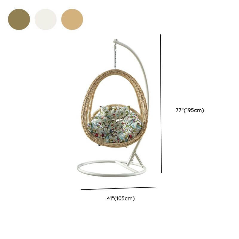 Aluminum porch swing with stand, includes cushions and chain for comfortable outdoor seating