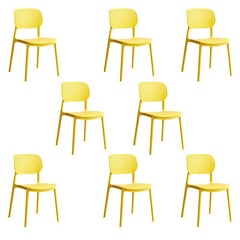 Scandinavian Style Stackable Plastic & Acrylic Side Chair with Low Back Dining Chairs