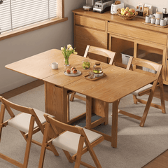 Versatile Solid Wood Folding Dining Set with Chairs