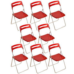 Collapsible Open Back Side Chair with Plastic & Acrylic Material - Modern Kitchen & Dining Dining Chairs
