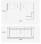 Cream white ergonomic sofa with transformable comfort and contemporary design