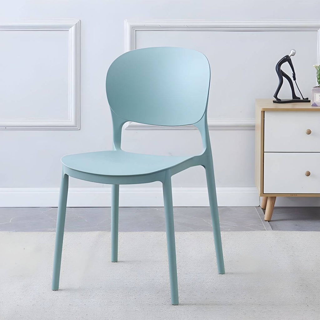 Scandinavian style stackable plastic and acrylic dining side chair for kitchen and dining