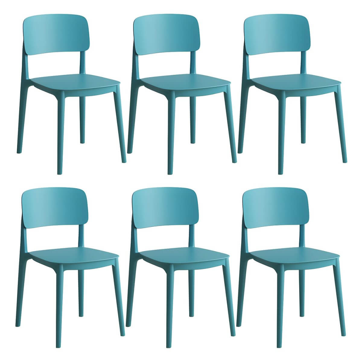 Scandinavian style stackable plastic and acrylic side chair for kitchen and dining