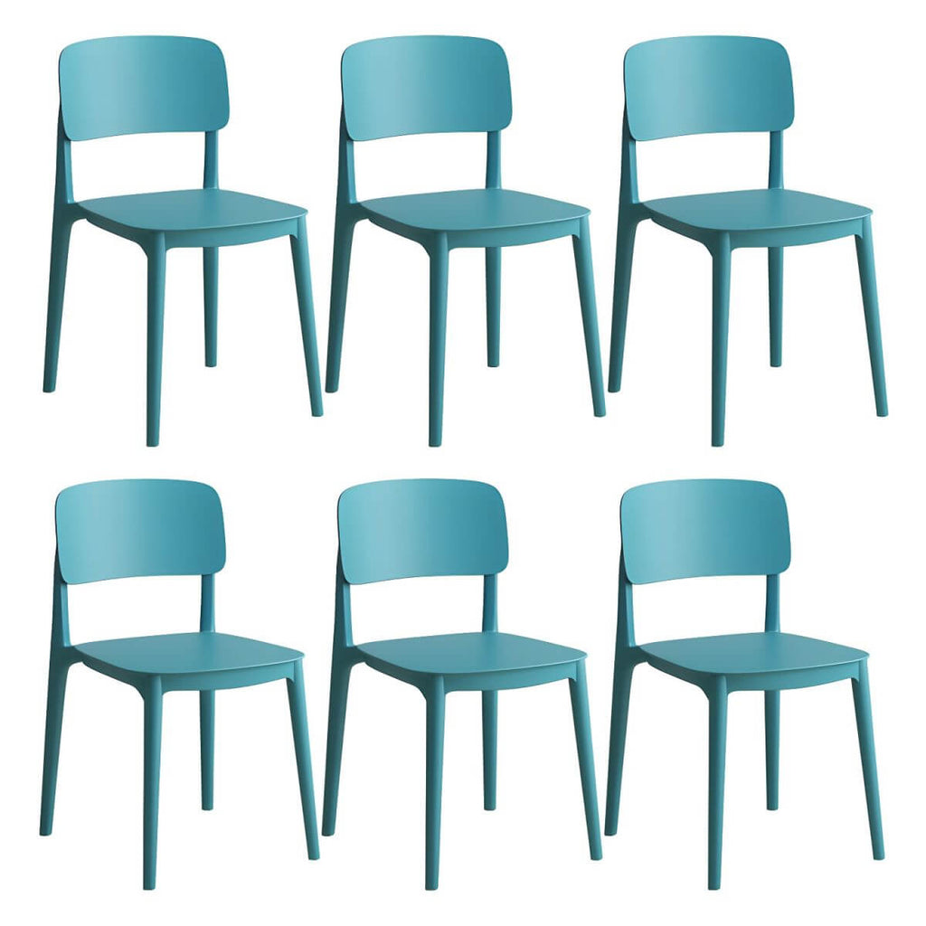 Scandinavian style stackable plastic and acrylic side chair for kitchen and dining