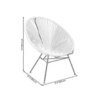 Armless Papasan accent chair for living room with 31.49" L x 37.40" W x 37.40" H dimensions