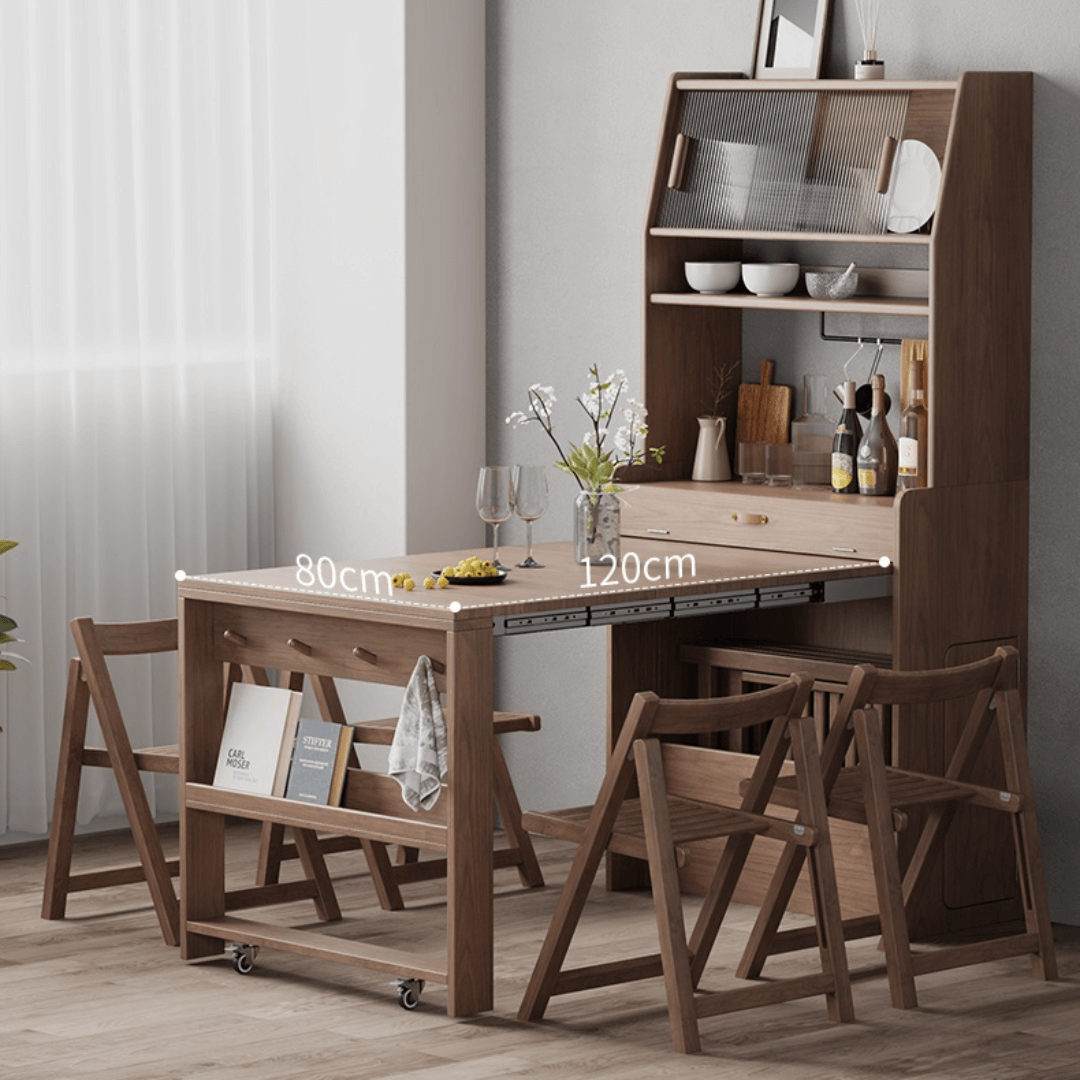 Space-saving folding table perfect for dining and work in small cozy homes