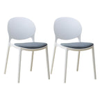 Scandinavian plastic dining chair with open back and four legs, ideal for home use