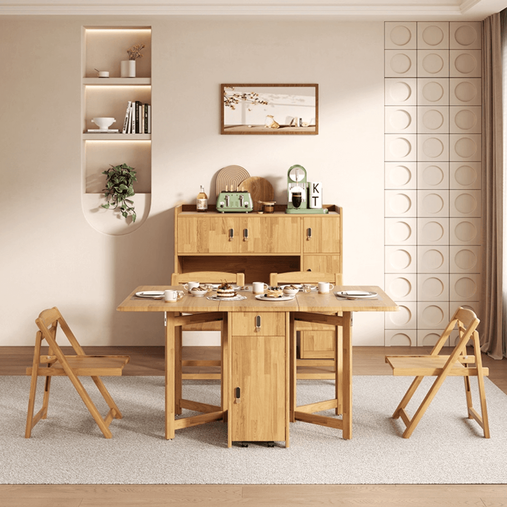 Scandinavian-inspired folding table designed to save space, ideal for family meals and gatherings main product image