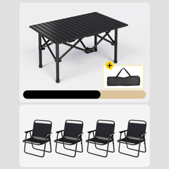 Durable Outdoor Dining Set - Foldable Chairs and Table, Perfect for Camping & Backyard BBQs