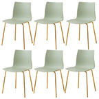 Modern plastic and acrylic side chair with metal legs, ideal for kitchen and dining rooms