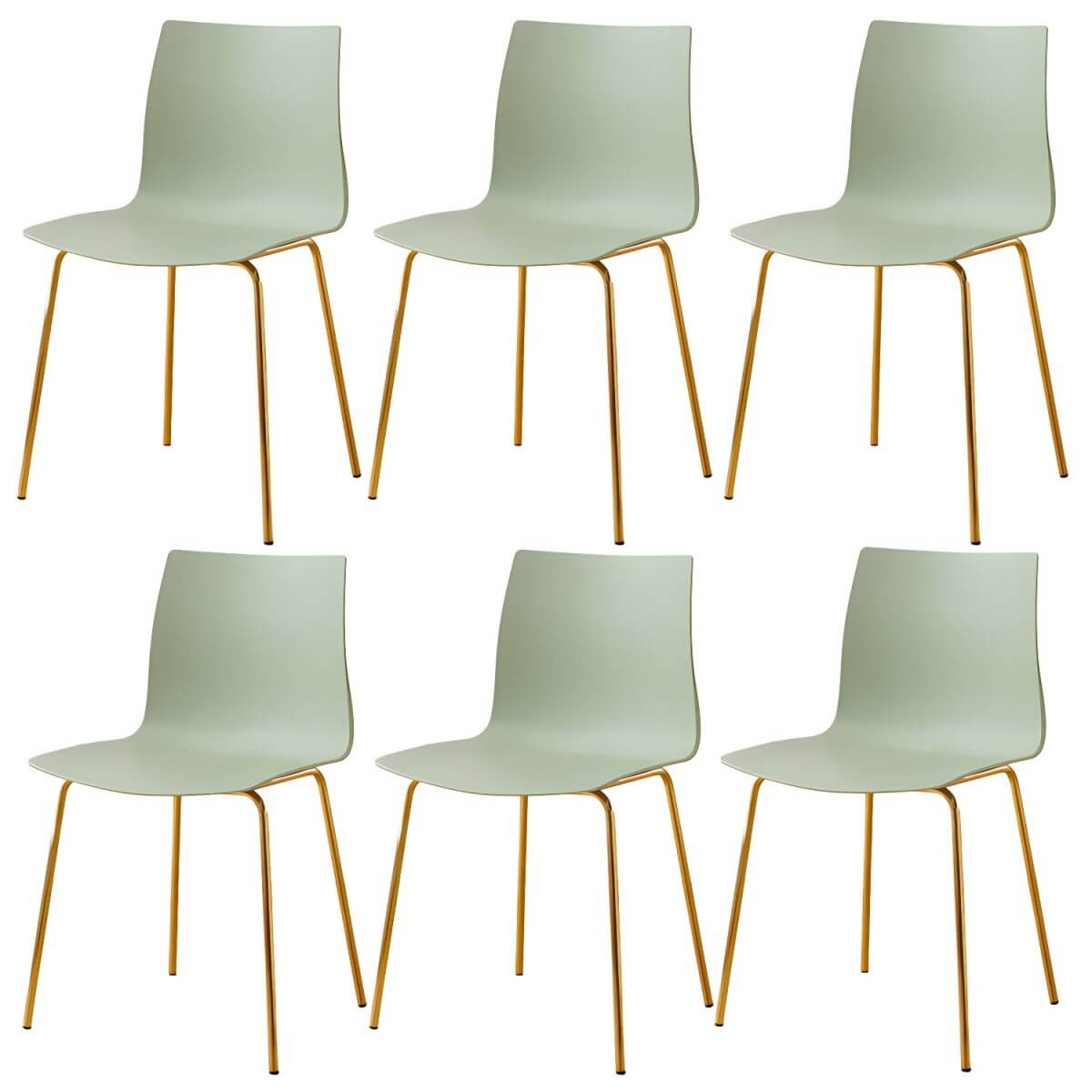 Modern plastic and acrylic side chair with metal legs, ideal for kitchen and dining rooms