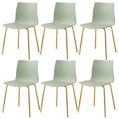 Modern Plastic & Acrylic Side Chair for Kitchen & Dining with Metal Legs Dining Chairs