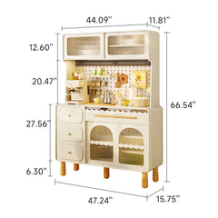Wood Sideboard Perforated Storage Cabinet