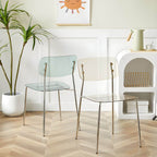 Transparent acrylic dining chair with modern design, perfect for living room and kitchen seating main product image