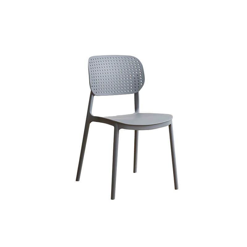 Stackable Scandinavian style plastic and acrylic side chair with low back for dining