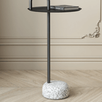 Terrazzo side table with easy-move design and eco-friendly coating for modern living