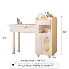 Modern Stretchable Makeup Vanity Dressing Table White