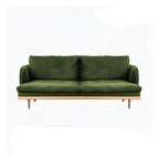 Modern polyester sofa settee with recessed arms and tight back, ideal for living room seating
