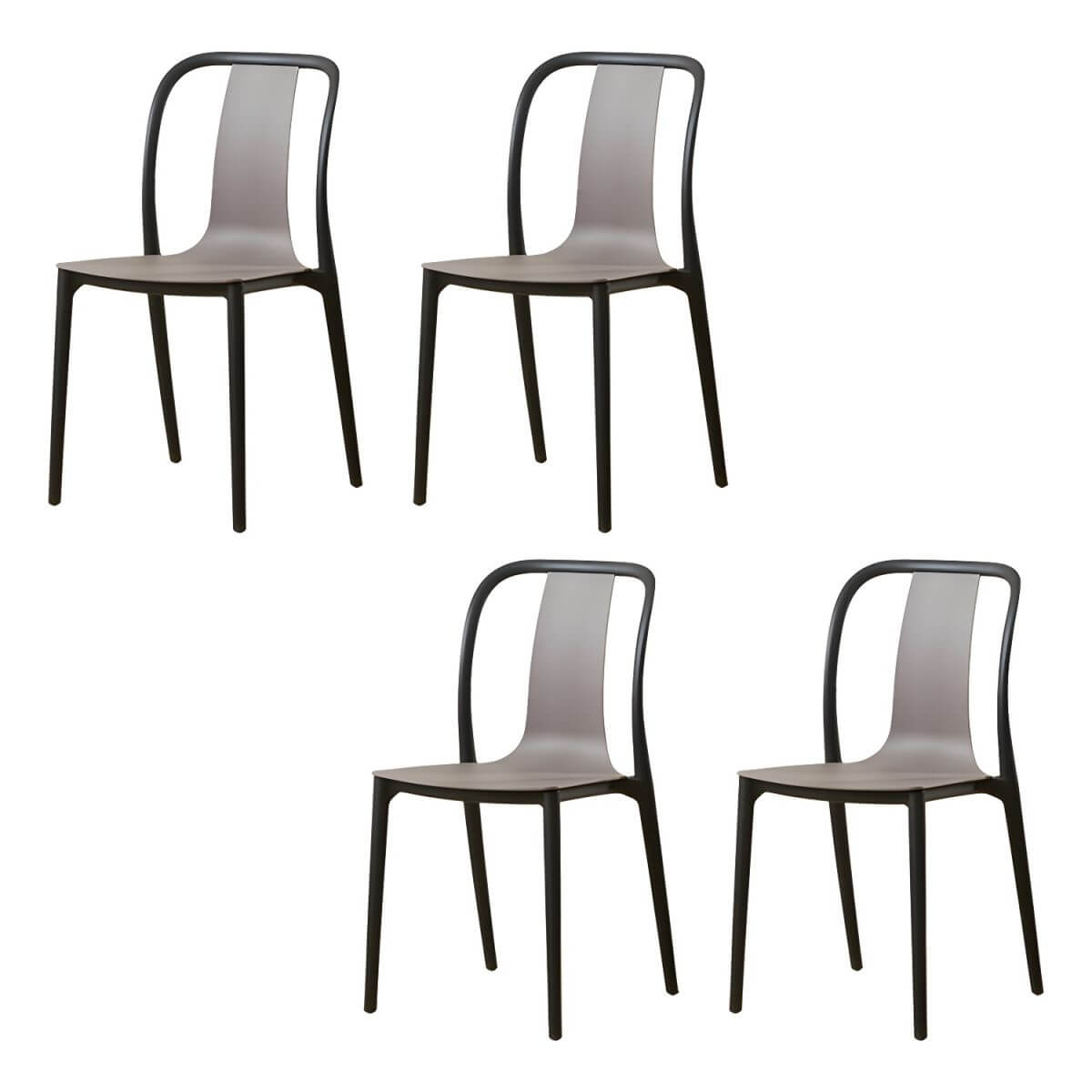 Low-back plastic and acrylic side chair with modern style for kitchen and dining areas