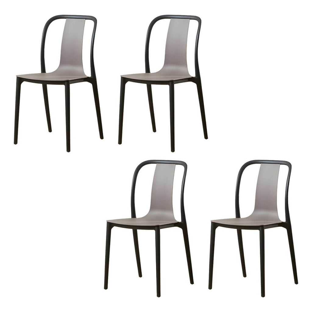 Low-back plastic and acrylic side chair with modern style for kitchen and dining areas