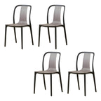 Low-back plastic and acrylic side chair with modern style for kitchen and dining areas