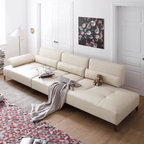 Cream white ergonomic sofa with transformable comfort and contemporary design