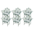 Green metal outdoor dining chair with classic style and water-resistant finish