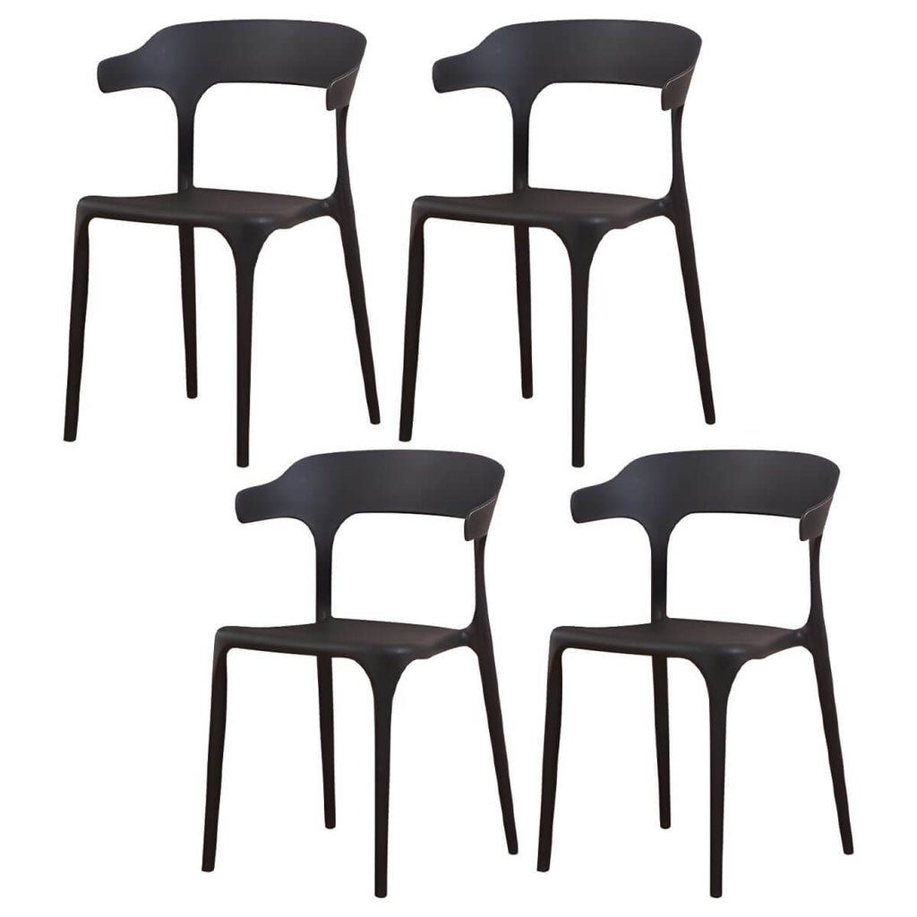 Stackable Nordic acrylic dining chair with armrest and clear acrylic legs