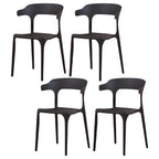 Stackable Nordic acrylic dining chair with armrest and clear acrylic legs