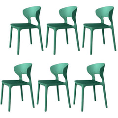Scandinavian Stackable Side Chair with Open Back and Plastic & Acrylic Material Dining Chairs