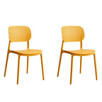 Stackable Scandinavian style plastic and acrylic side chair with low back for dining