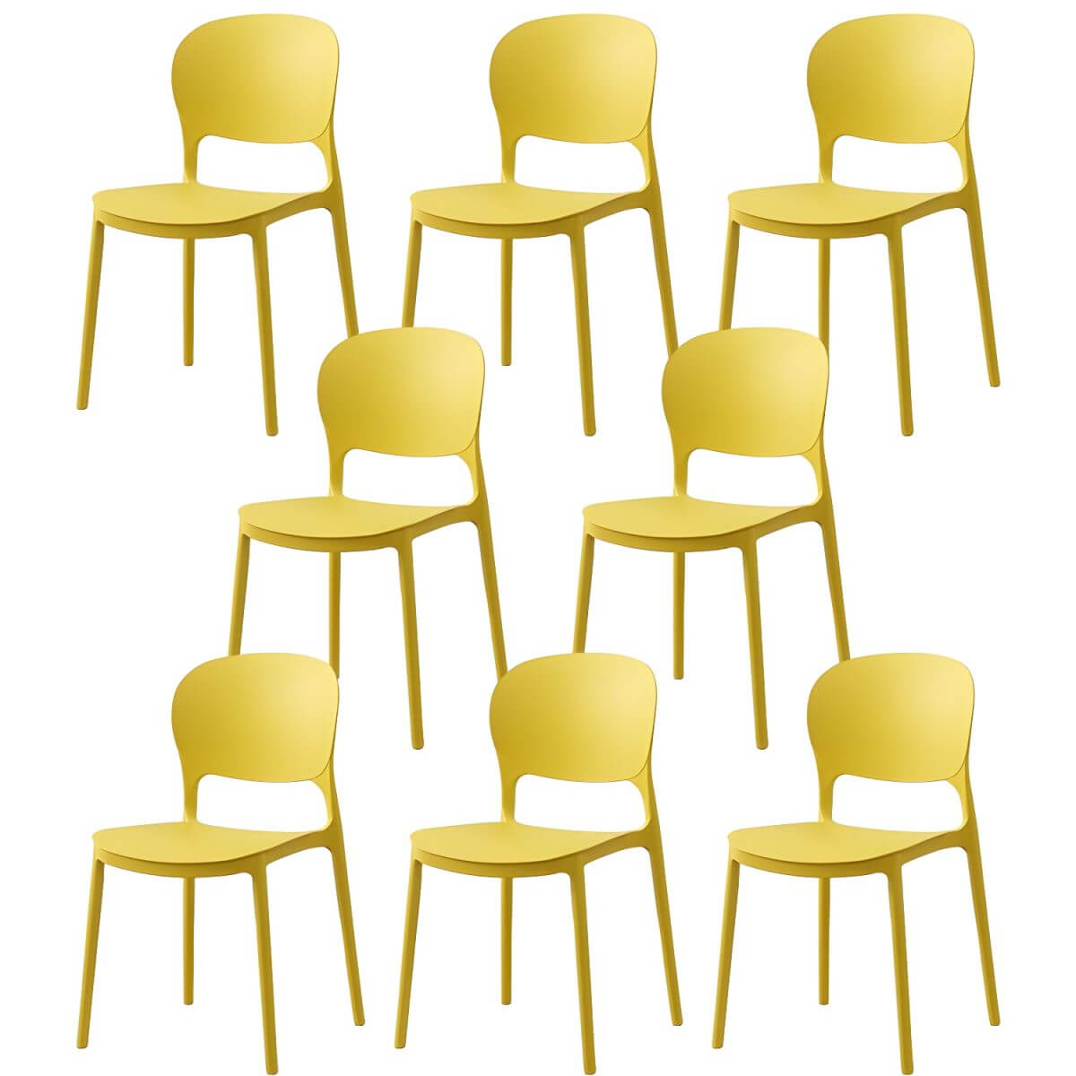 Scandinavian style stackable plastic and acrylic dining side chair for kitchen and dining