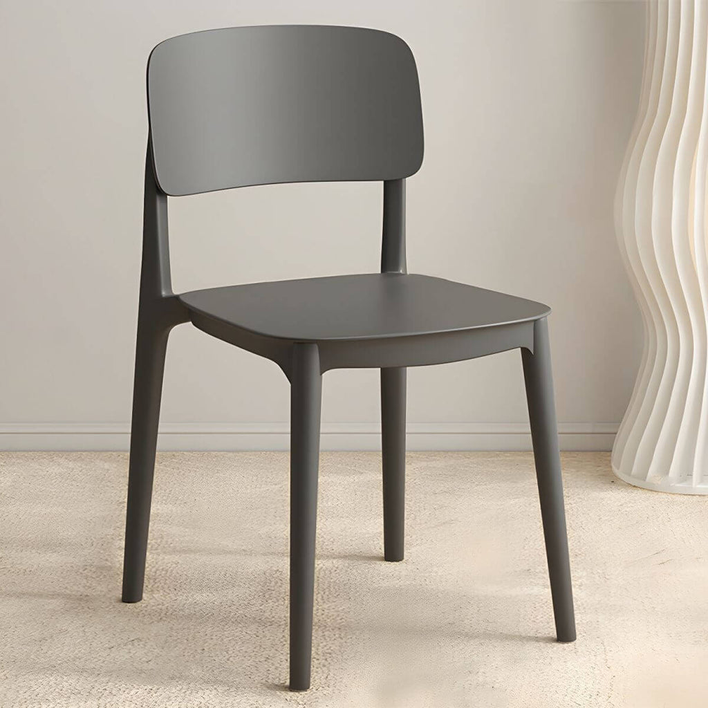Scandinavian style stackable plastic and acrylic side chair for kitchen and dining
