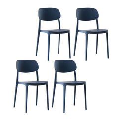 Plastic Scandinavian Living Room Side Chair Matte Finish Open Back Dining Chair Dining Chairs