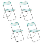 Scandinavian style dining chair with silver metal legs and plastic acrylic seat